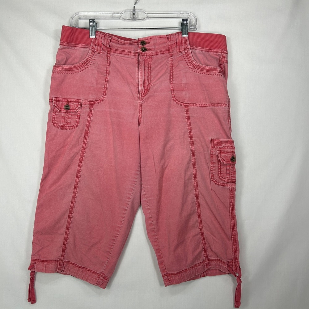 Sonoma Life + Style Pink Cargo Capri Pants – Drawstring Hem – Size 14